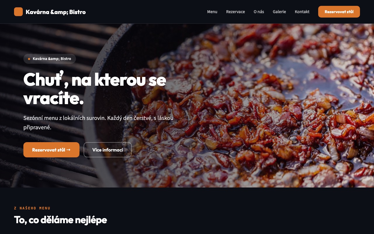 Náhled šablony — Kavárna & Bistro (Gastro)